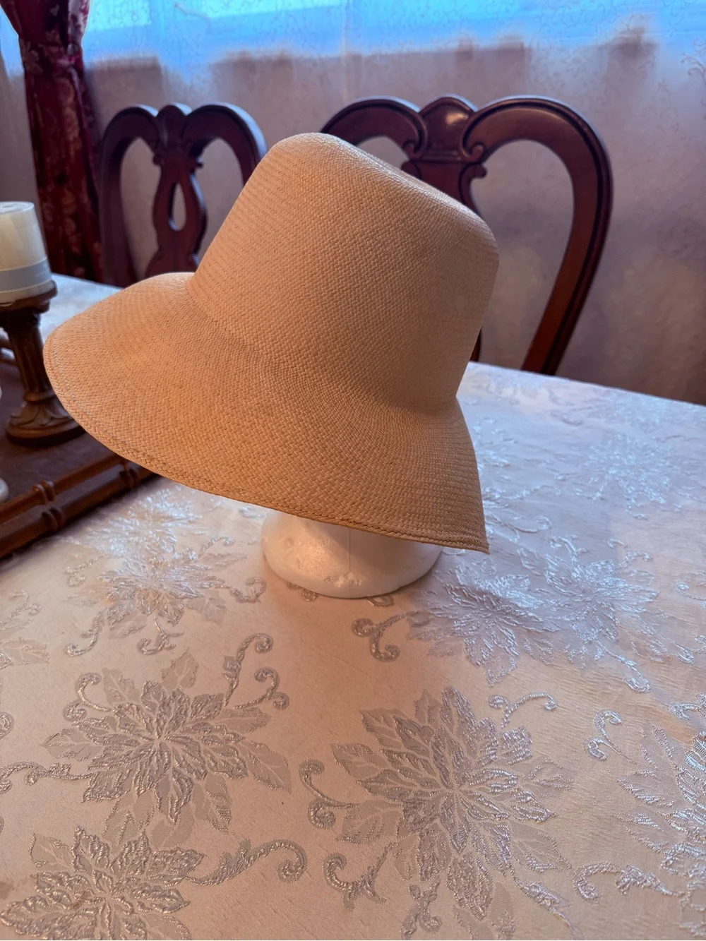 Wide Brim Straw Sun Hat in Light Beige - Classic Summer Accessory